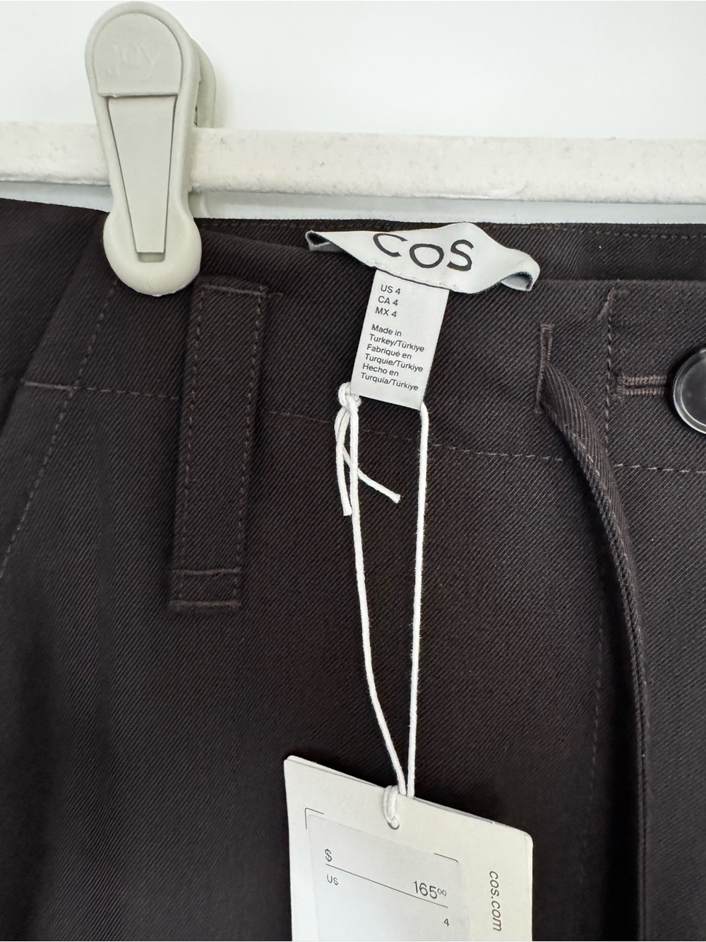 COS women’s drawstring barrel pant chocolate brown - Picture 2 of 8